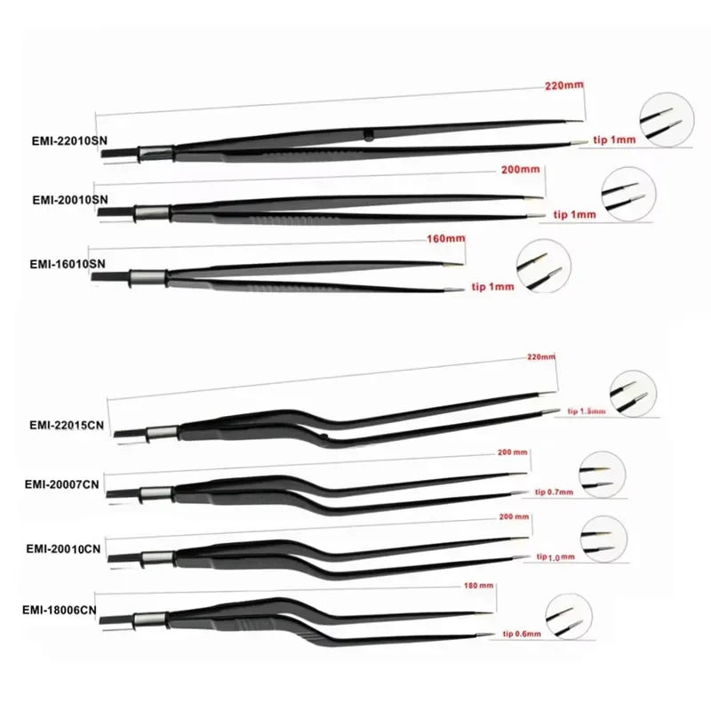 EMI Black Nylon Coated Non-Stick Bipolar Forceps with IEC Socket for Unit Leep Knife