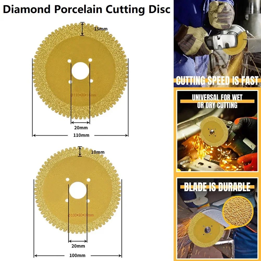 Disco de corte de diamante para amoladora angular, hojas de sierra de Metal, grano de hormigón, mármol, azulejo de cerámica, 1 pieza