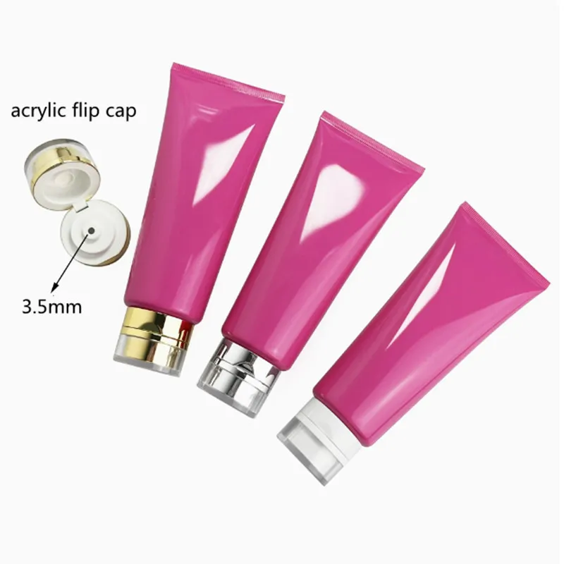10/30/50 szt. 150ml Pusta Różowo-Czerwona Miękka Tubka do Mydła do Twarzy / Balsamu do Ciała / Maski Wyciskana Tubka Pojemnik Kosmetyczny