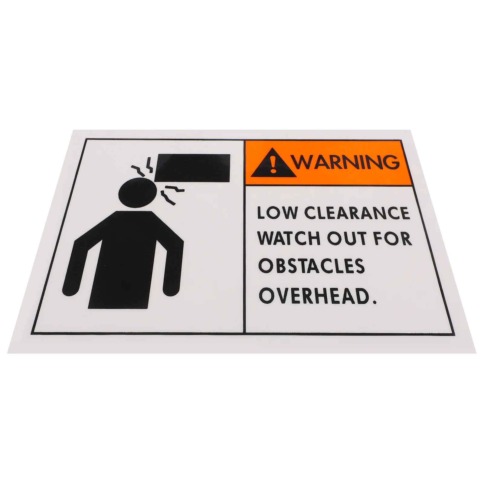 Bright Colored Warning Sticker for Overhead Obstacles Strong Adhesive Safety Sign for Vehicles Warehouses Construction Zones
