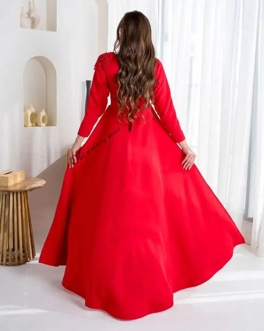 customized Mermaid High Neck Prom Dresses Long Sleeves Ankle Length Flowers Evening Dresses Vestidos De Noche Party Gowns2025