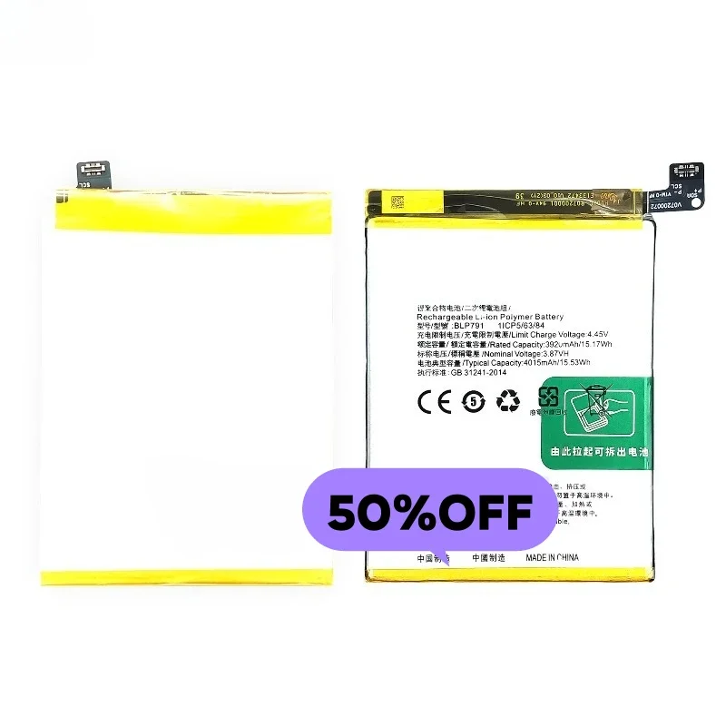 BLP791 for OPPO Reno 4 4G/F17/A73 4G Mobile Phone Battery High Quality High Capacity Replacement Bateria Grade A Cell with Tools