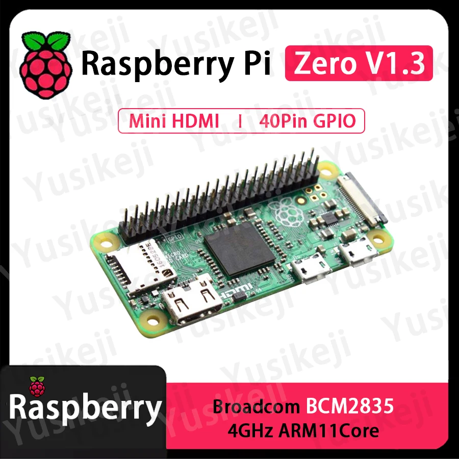 Official Original Raspberry Pi Zero v1.3 Zero KIT Development Kit 4GHz 512MB SDRAM BCM2835 65x30x5mm