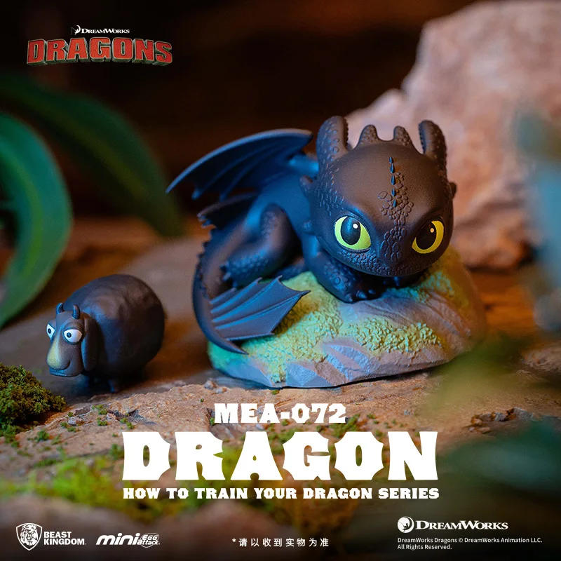 Beast Kingdom Dragon Taming Master Desdentado Noite Sha Desdentado Q-versão Estatueta Caixa Cega Item Decorativo Brinquedo Da Moda Presente