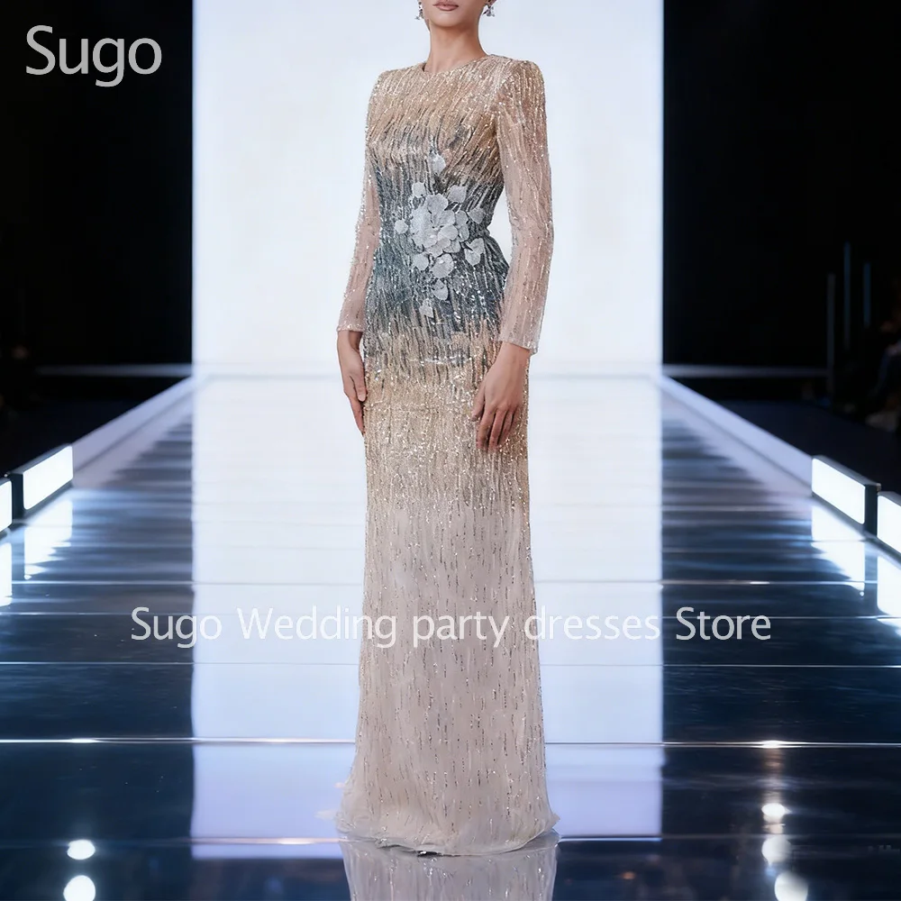 

Customized New In Luxury Long Evening Dresses for Special Occasions Beads O-Neck Floor-Length Women Gala Prom Party Gowns 2025