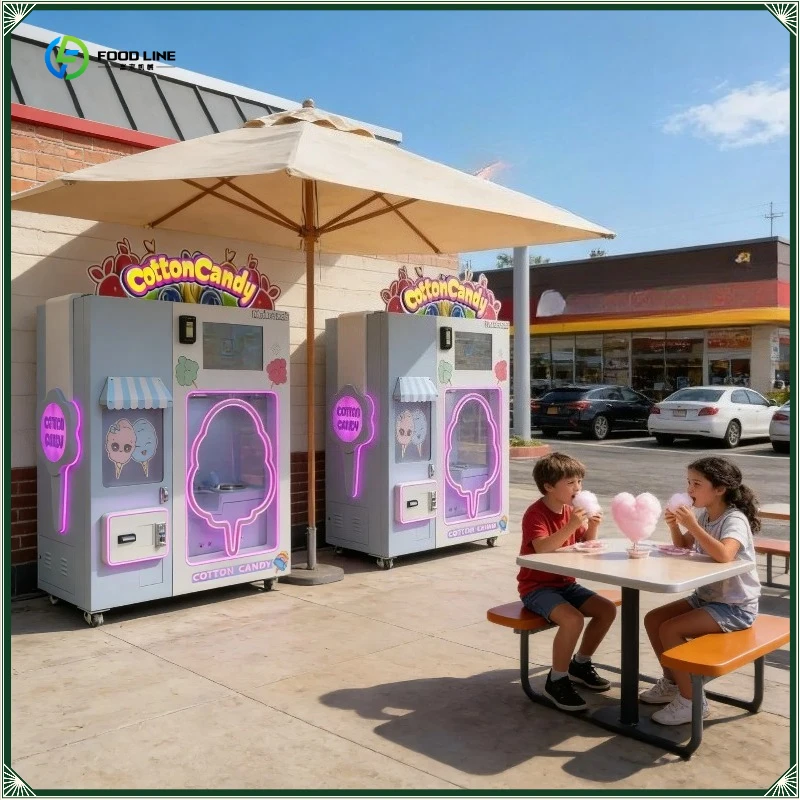 Double Cabinet Cotton Candy Vending Machine with High Quality Durable Structure Design FL Customized