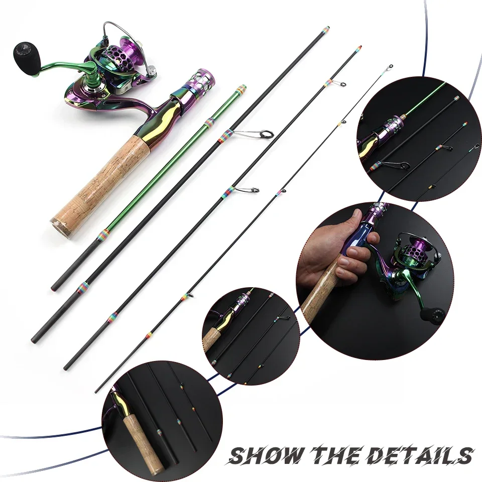 Four-section fishing rod, made of carbon fiber, highly sensitive, suitable for various shallow water areas.