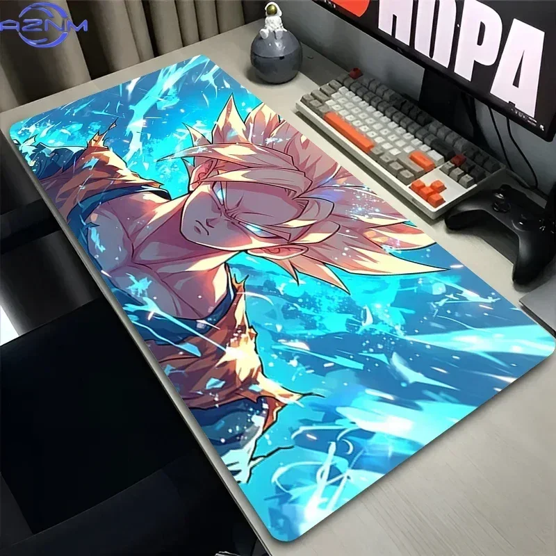 Anime Warrior Blue Energy Burst Print Mouse Pad, Rubber Non-Slip Base, Smooth Surface for Gaming and Office Desktop Computer Use