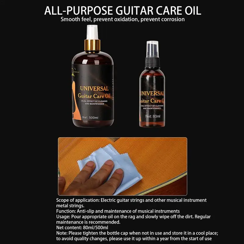 Acondicionador de aceite para diapasón de guitarra, aceite de limón, 80ml, cuidado de diapasón de guitarra, esmalte de aceite de limón, limpiador de cuerdas de guitarra para limpieza de guitarra