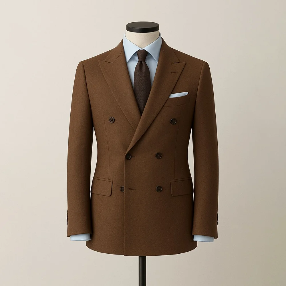 

Double Breasted Men 2 Pieces Suit Wedding Groom Tuxedo Formal Occasion High-end Banquet Custom Blazer Set Trajes Para Hombre