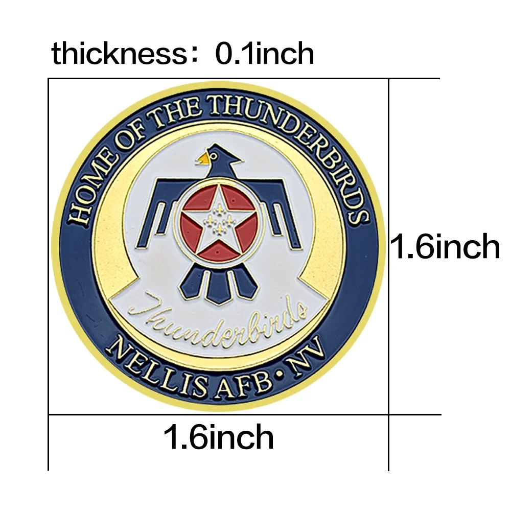 سلاح الجو الأمريكي منزل ثندربيردز تحدي عملة Nellis Afb · Nv الميدالية العسكرية مجموعة العملات التذكارية هدية #6