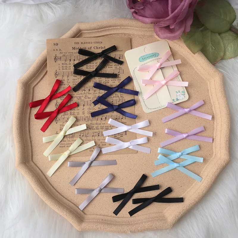 12Pcs Versatile And Cute Children\'s Bow Hairpins Ballet Style Ribbon Tied Hairpins Hair Accessories