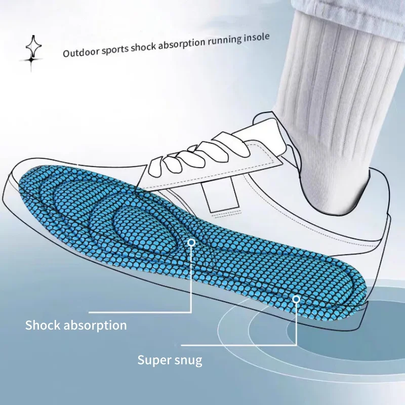 พื้นรองเท้าดูดซับแรงกระแทกแบบปรับแต่งได้ 3 คู่พร้อมคุณสมบัติดูดซับเหงื่อเหมาะสำหรับการวิ่ง