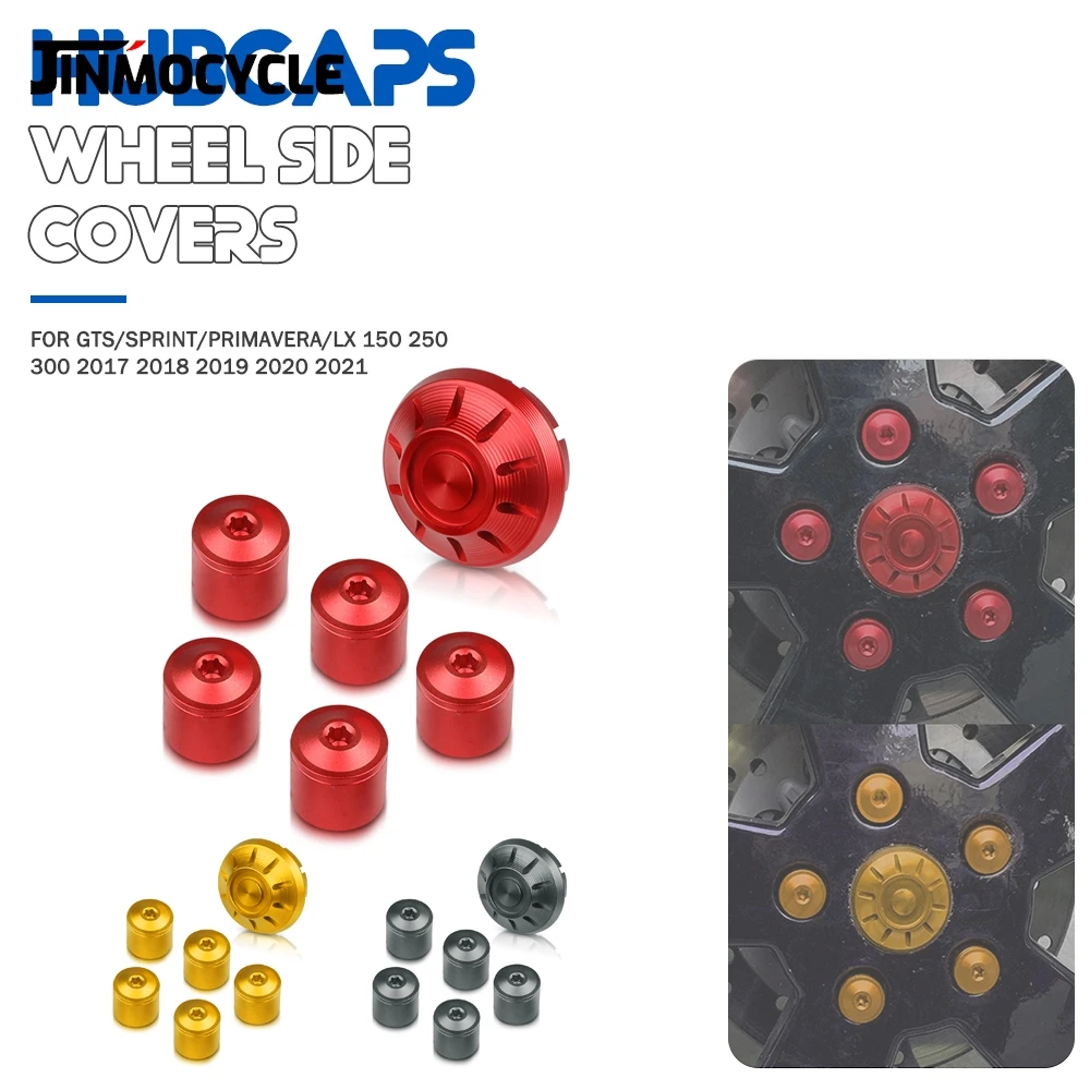 

FOR GTS/SPRINT/PRIMAVERA/LX 150 250 300 2017-2021 Motorcycle Decorative Hubcaps Side Screw Cap Wheel Hub Covers