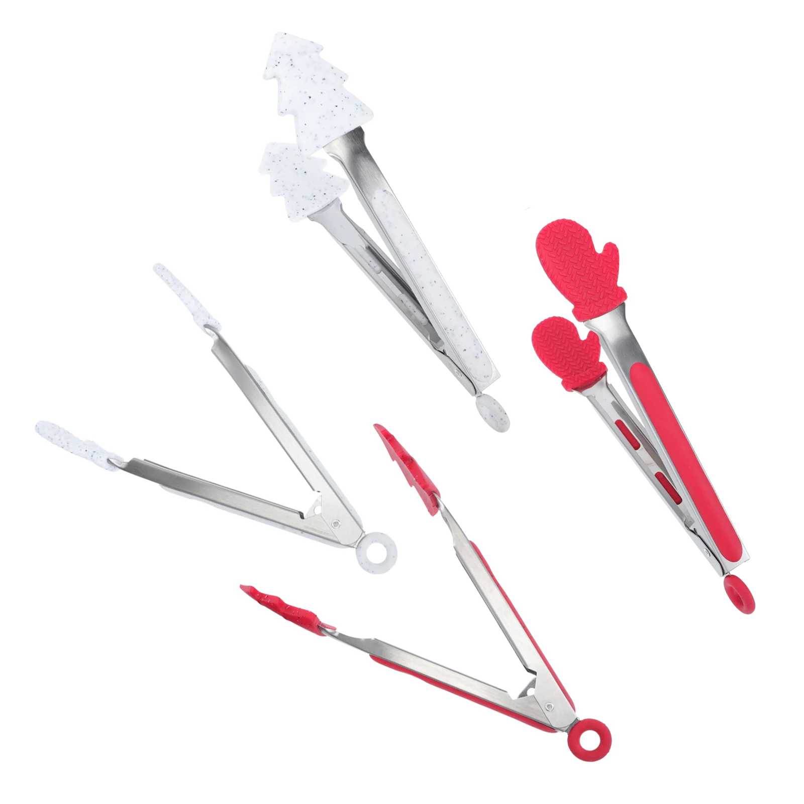 

4 Pcs Christmas Style Food Clip Kitchen Charcuterie Platter Tongs Dish Clips Multipurpose Bread