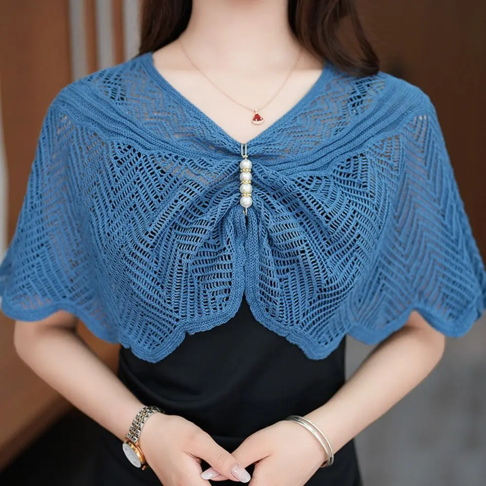 Cloak Multicolor Knitted Shawl Breathable Short Tulle Shawl Women Tops Women