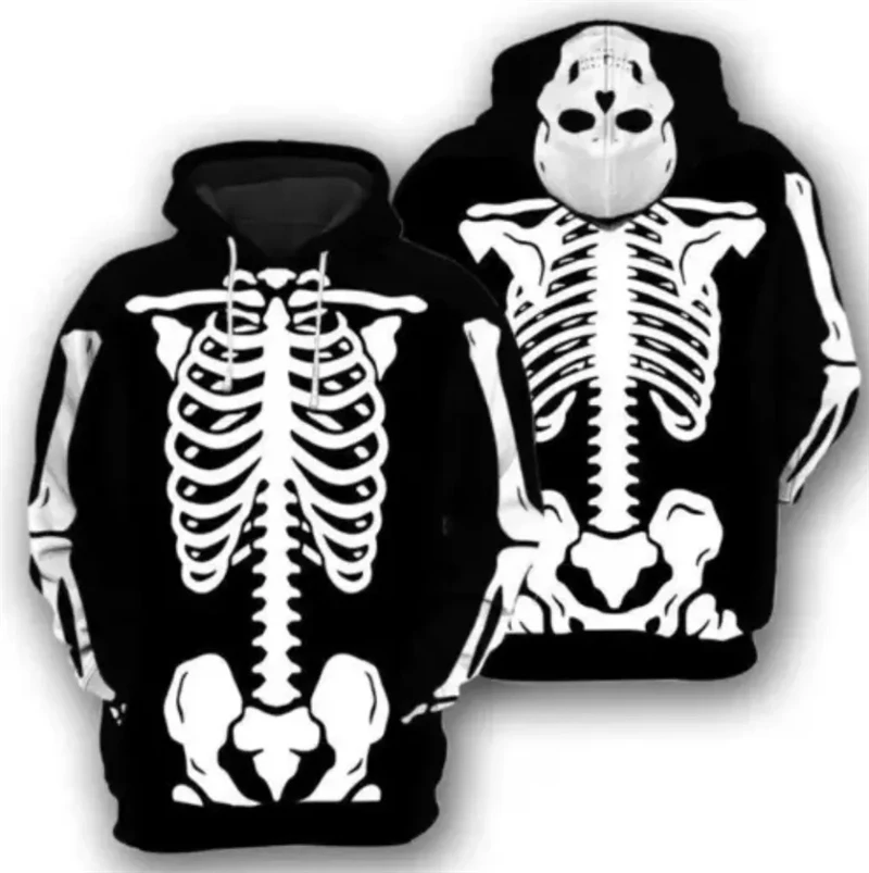 New Funny Skull Hoodies Boys Girls Children 3D Print Spoof Skeleton Sweatshirt Funny Sportswear Casual Men Women Cool Hoodie Top