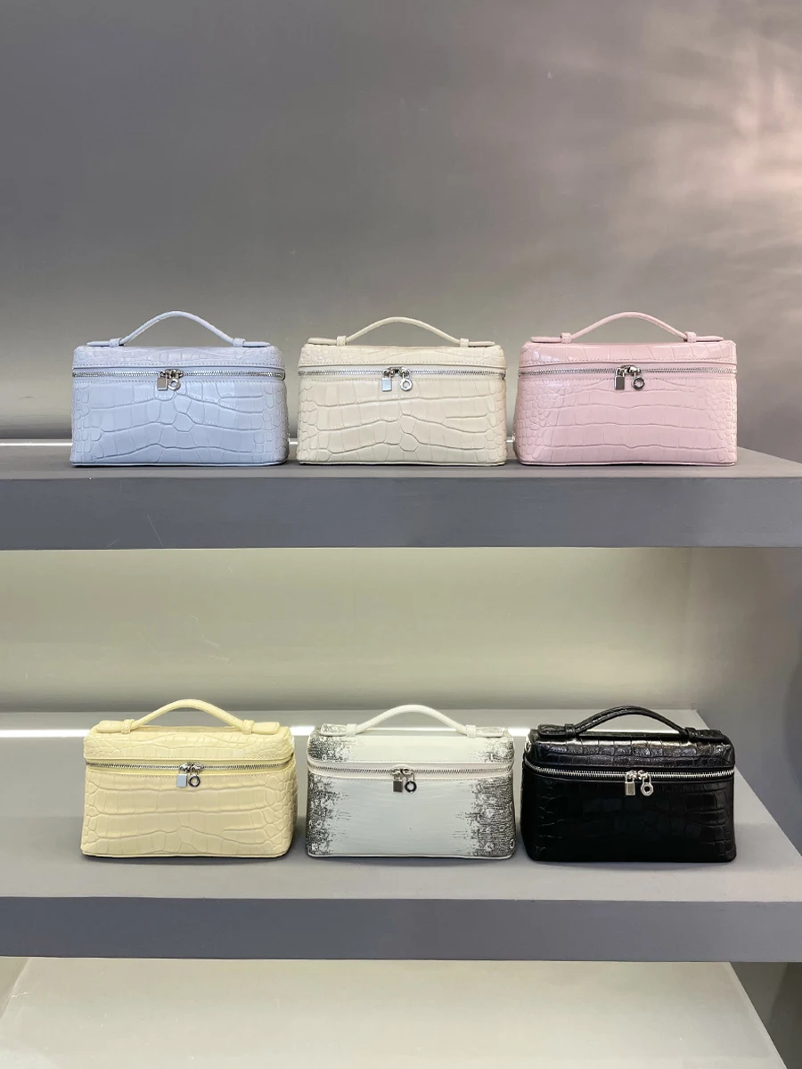 

Genuine Leather Buet Bag Single oulder Crocodile Pattern Top Layer Cowhide eup Box Handbag Soft Faionable Casual Cro...