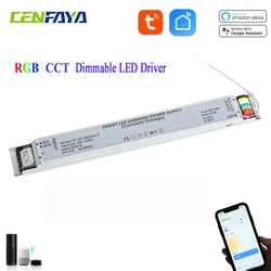 CENFAYA 60W Dimmable RGBCCT LED Driver DC 24V Power Supply Work With WIFI Tuya Smart Life App Control For COB RGBCCT LED Strip
