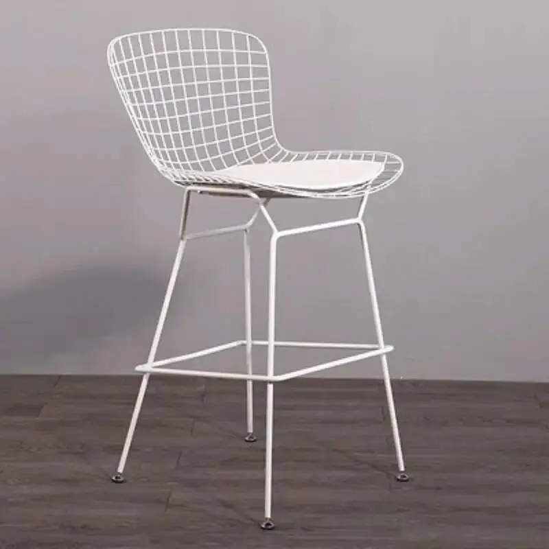 Backrest Metal Bar Chairs Modern Outdoor Industrial Fashion High Chairs Stainless Steel Waiting Restaurante Muebles Furniture