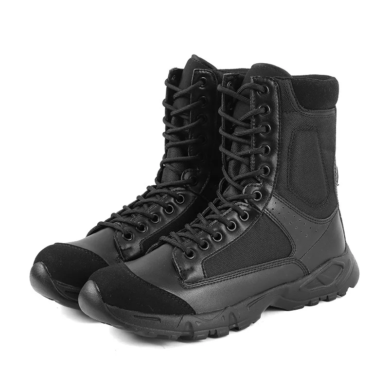 Military Tactical Combat Boots Comfortable Paratrooper Boots Lightweight Black Outdoor Non-slip Hiking Boots for Men