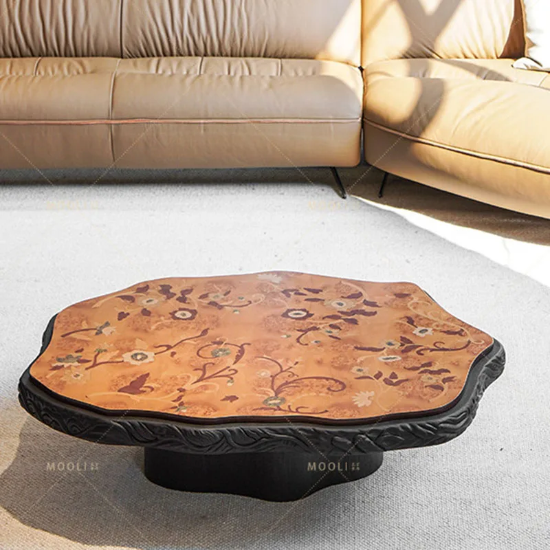 Antique Designer Coffee Table Unique Decoration Aesthetic Clear Modern Side Table Living Room Transform Meubles Home Furniture