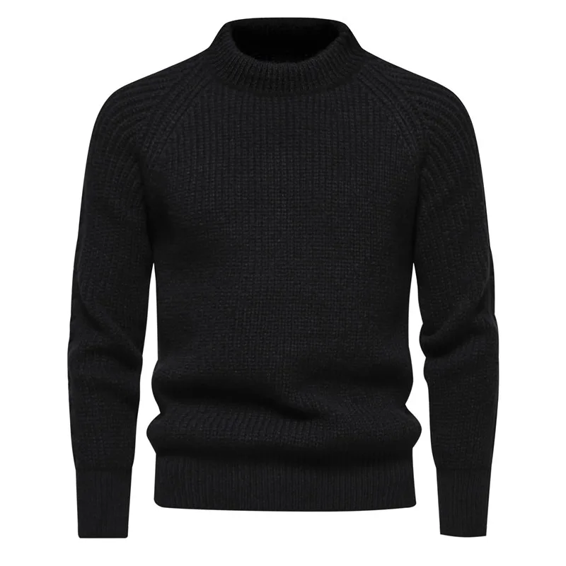 High Quality Best-selling Autumn New Round Neck Three-dimensional Striped Jacquard Design Soft Men\'s Long Sleeved Sweater