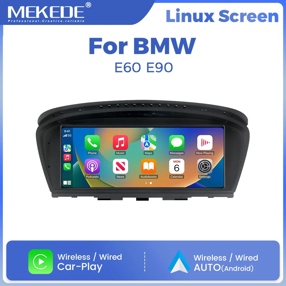 MEKEDE EU-Lager QLED 1920*720 Linux-System Autoradio Kabelloses CarPlay Android Auto Für BMW 5 3 Serie E60 E61 E62 E63 E90 E91 E92 E93 CCC CIC GPS-Navigation Zentrales Multimedia Intelligentes