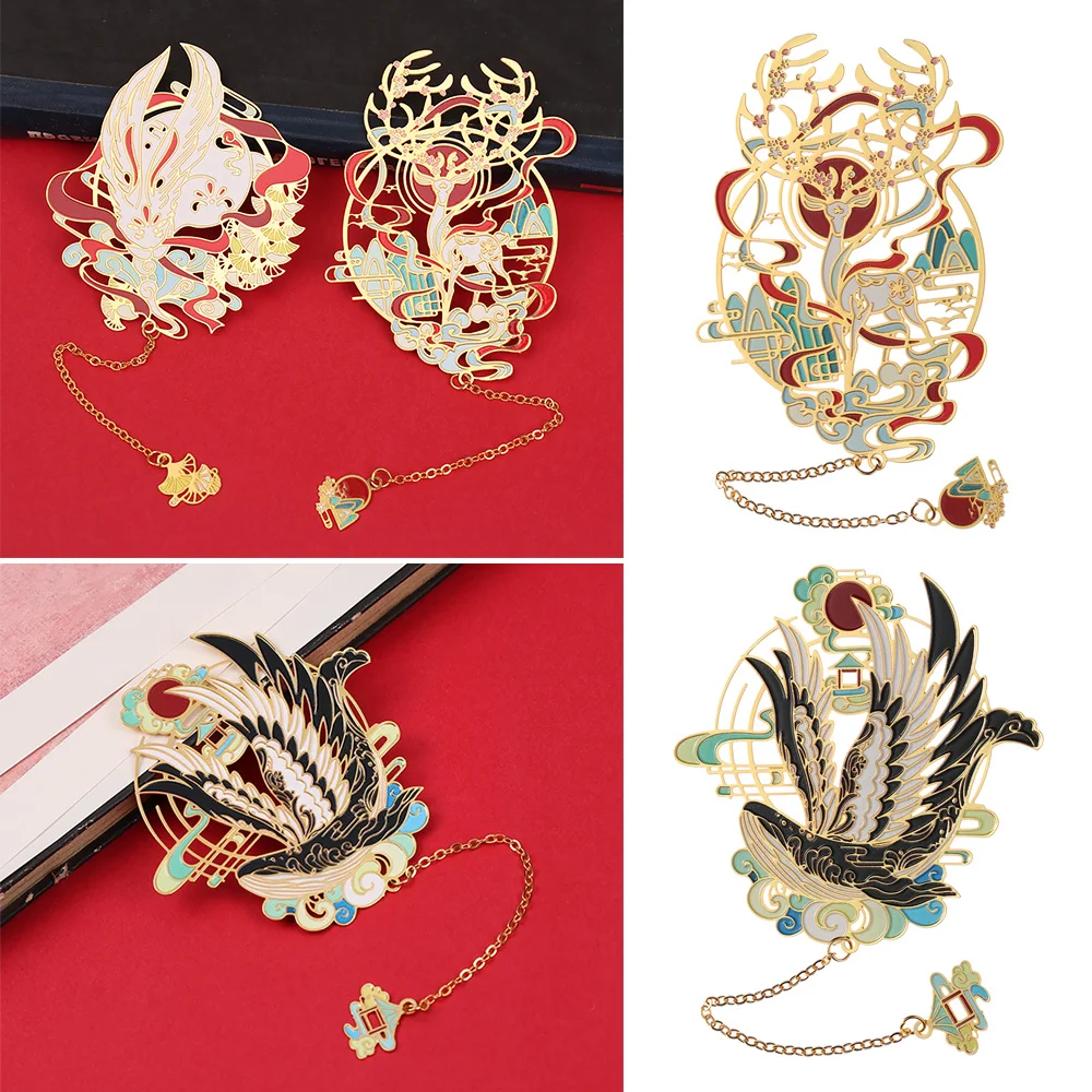 Schul büro liefert Briefpapier Retro Metall Quaste Paginierung Mark Buchclip Messing Lesezeichen gemalt