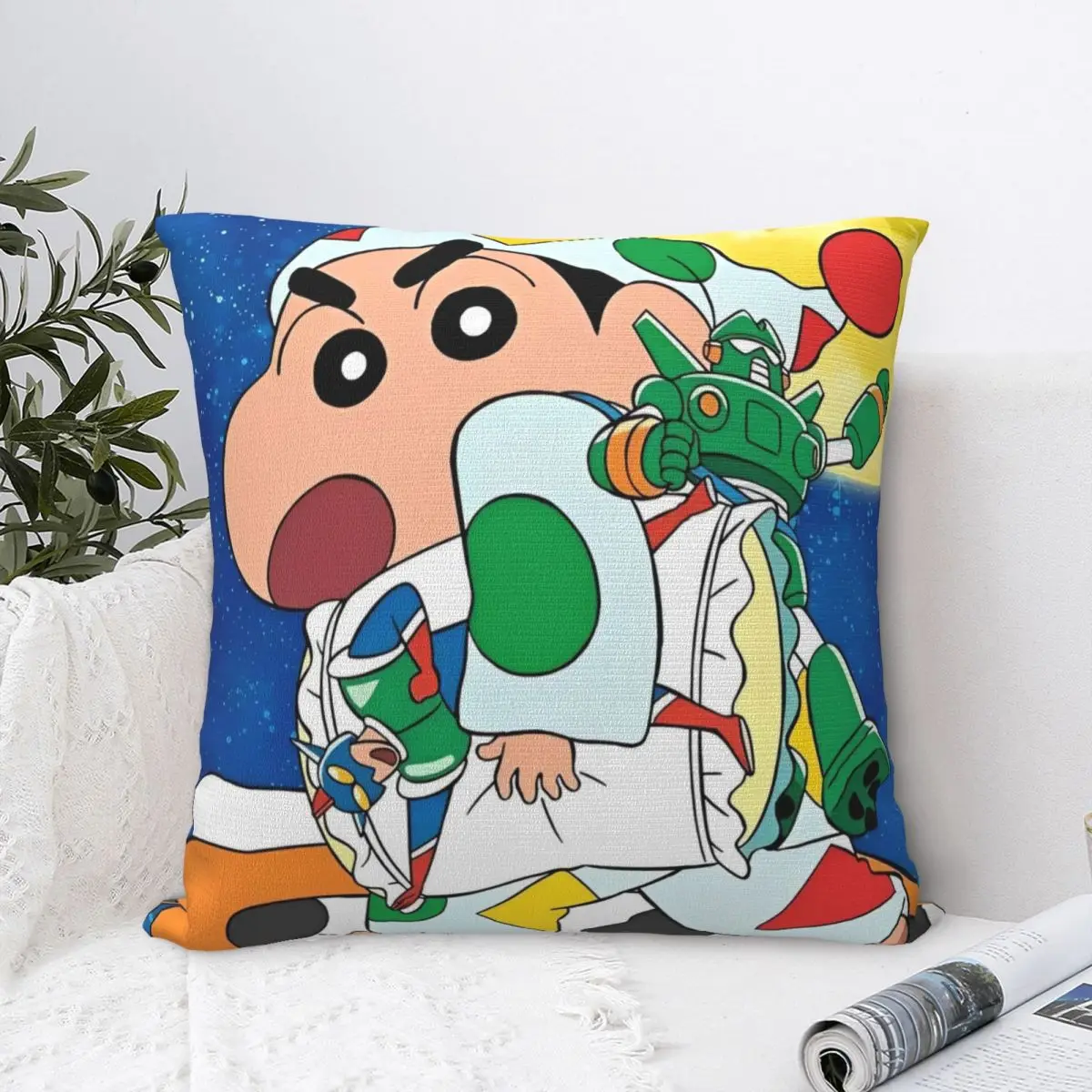 Pillow Cover Crayon Shin-chan Kawaii Miniso Pattern Cushion Cover Trendy Pillow Case For Wedding Party Home Decor Pillowcases