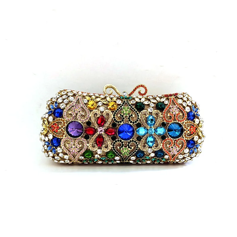 

Vintage ladies Bridal wedding party purse women evening party handbag diamonds luxury long clutches elegant crystal purse