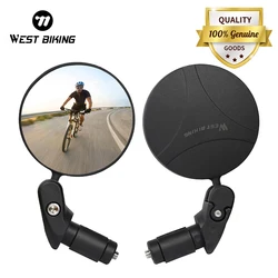 WEST BIKING Bicycle Handlebar Rearview Mirror 360 Rotation Anti-Glare Convex Reflect Mirror Bike Mirrors Safety  Cycling Mirror