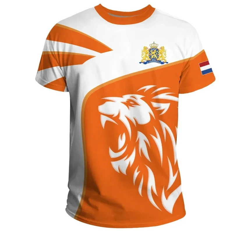 Dutch Team Shirt 2024 Football Jersey Netherlands Flag T Shirt Men 3D Printing Dutch T-Shirt Jersey Soccer Germany Dropshipper