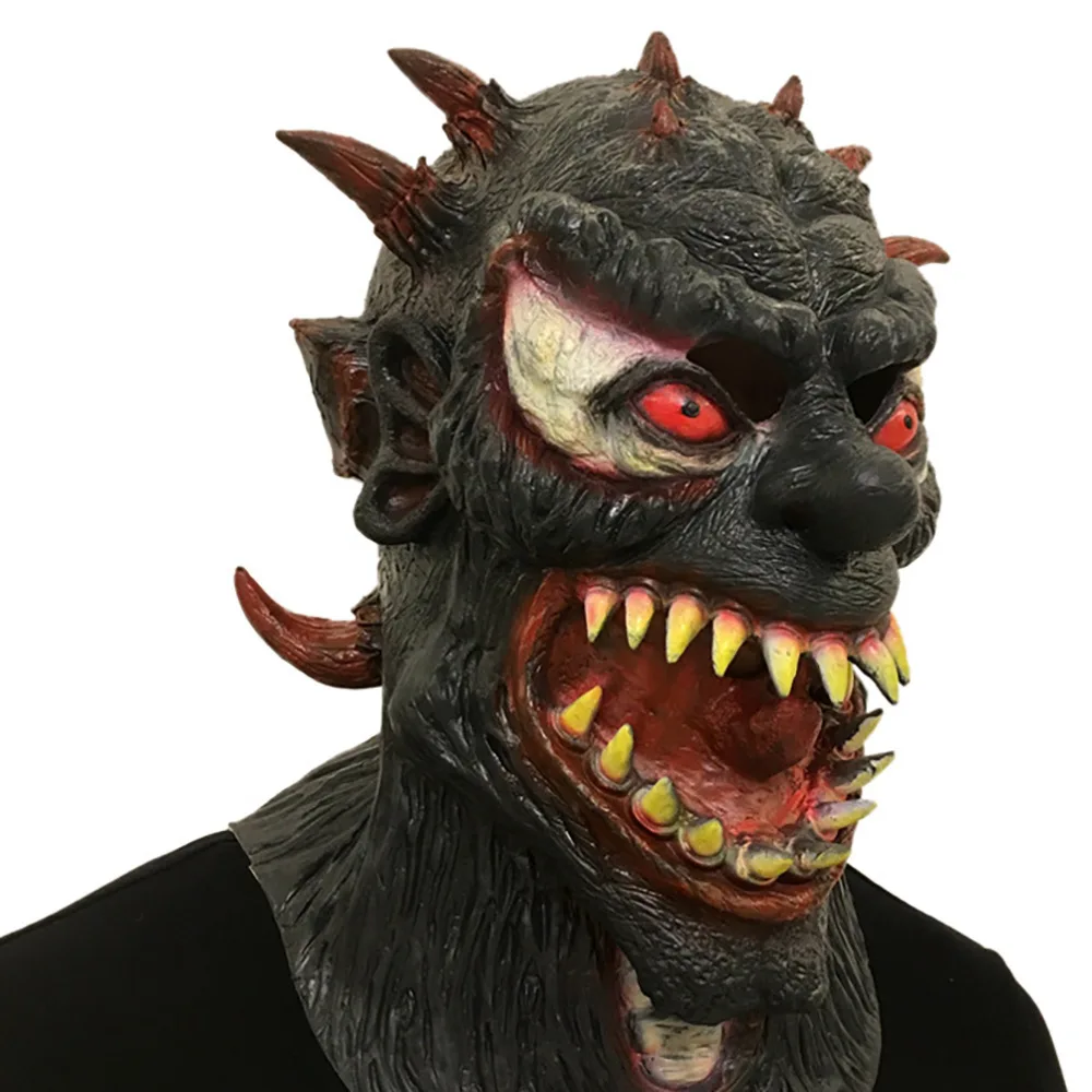 Realistische Latex Rote Teufelsmaske - Horror-Kostümzubehör – Detail 1