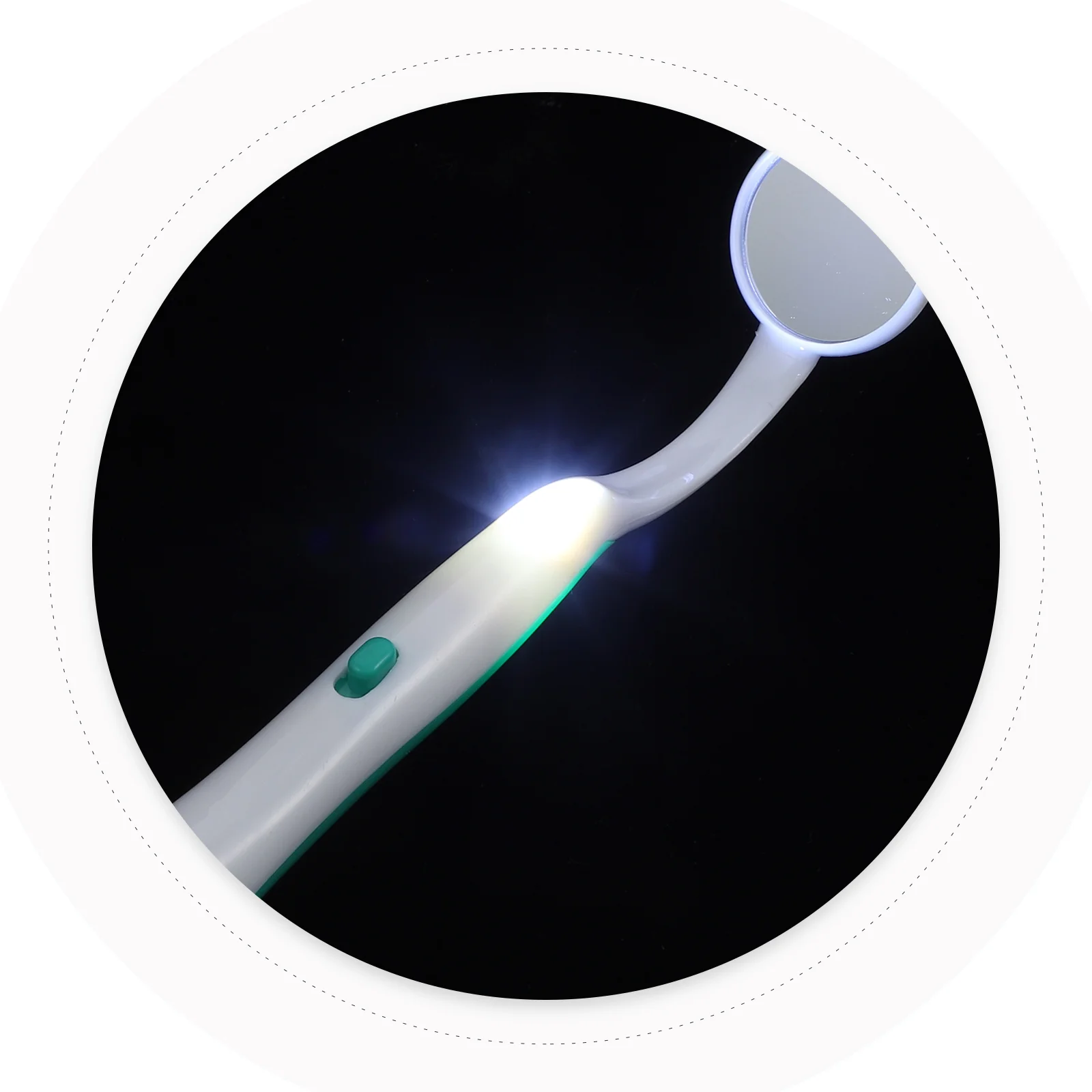 Specchio per ispezione dei denti della bocca dello specchio dentale orale con luce LED luminosa per la cura dei denti (verde) Specchio per la bocca