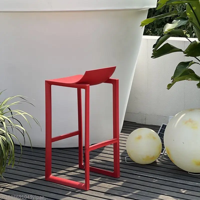 

Nordic Simple Bar Chair Home Designer Outdoor Wrought Iron Stool Creative Cafe Furniture