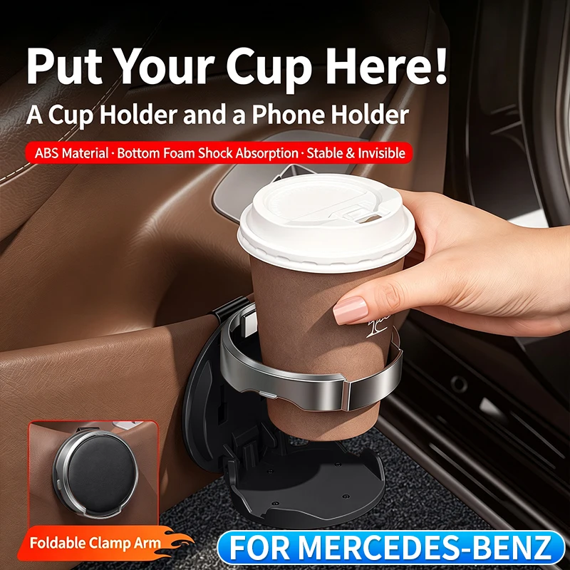 Fits Mercedes-Benz GLC X253 – Foldable Car Door Cup Holder, Hanging Bottle Holder, Easy-to-Install Car Interior Accessory