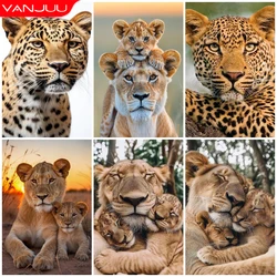DIY 5D Diamond Painting Kit Leopard Lion Diamond Embroidery Painting Full Diamond Mosaic Art Rhinestone Home Decoration Pictures