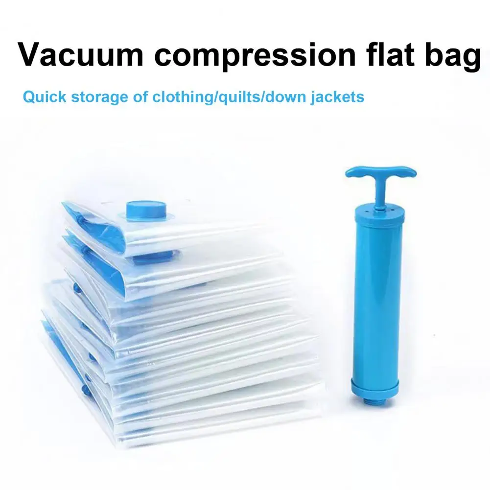 Travel Compression Bag Durable Transparent Vacuum Storage Bag Space-saving Wardrobe Organizer Bag for Clothes Pillows Blanket