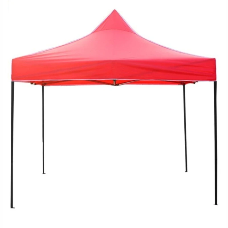 

out-of-home advertising tent black gold steel telescopic awning folding four-legged umbrella four-corner rainproof shed