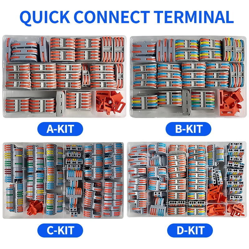 

64/81/142PCS Boxed Mini Fast Boxed Wire Connector SPL Compact Conductor Spring Wiring Connector Conductor Push-in Terminal Block