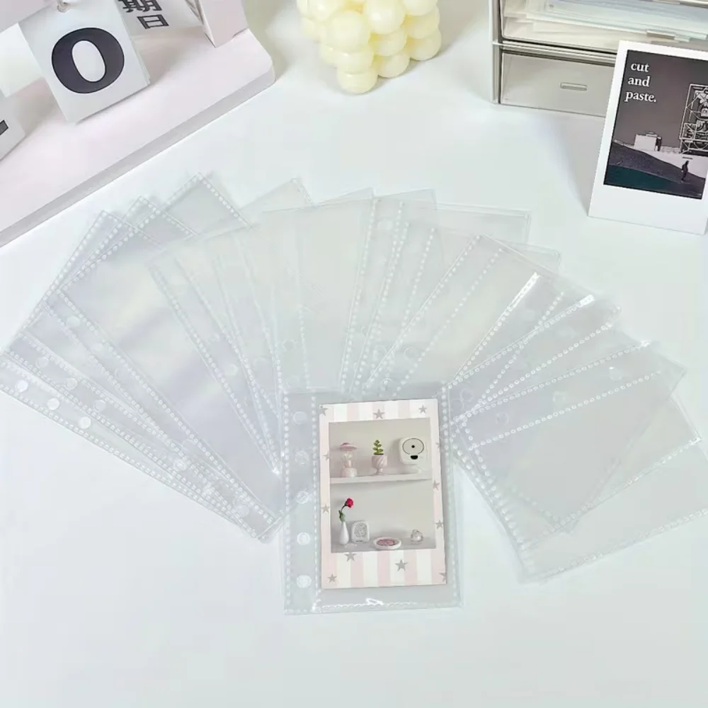 10/20/30pcs M5/A6/A7 Size Transparent Ring Binder Plastic Protective Cover Portable Sticker Notebook Photo Album Accessory