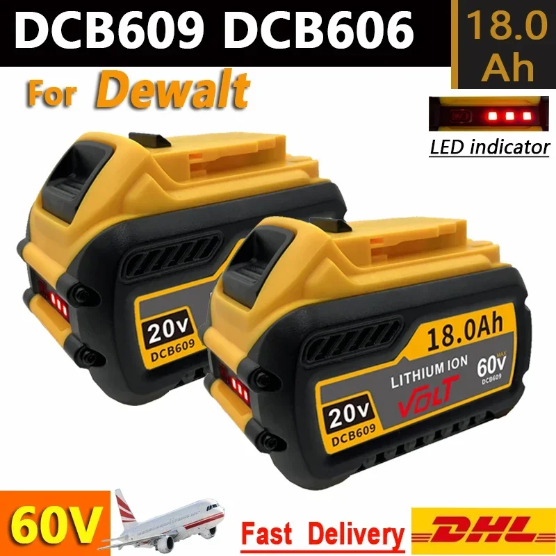 Replacement Battery For DeWalt 20V/60V MAX Li-ion Battery For DeWalt DCB547-XJ DCB201 DCB200 For Flexvolt Tool Batteries