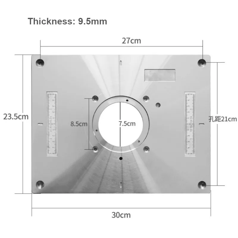 Máquina Eléctrica de fresado de madera, mesa de guía de placa abatible, enrutador de aluminio, placa de inserción para banco de trabajo de