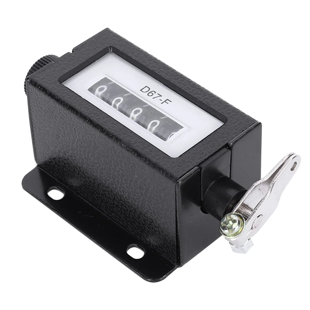 Digit Counter Manual Counter Mechanical 5 Digit 0-99999 Pull Count Counter Rotary Knob Resettable Black with Spring Pull Counter
