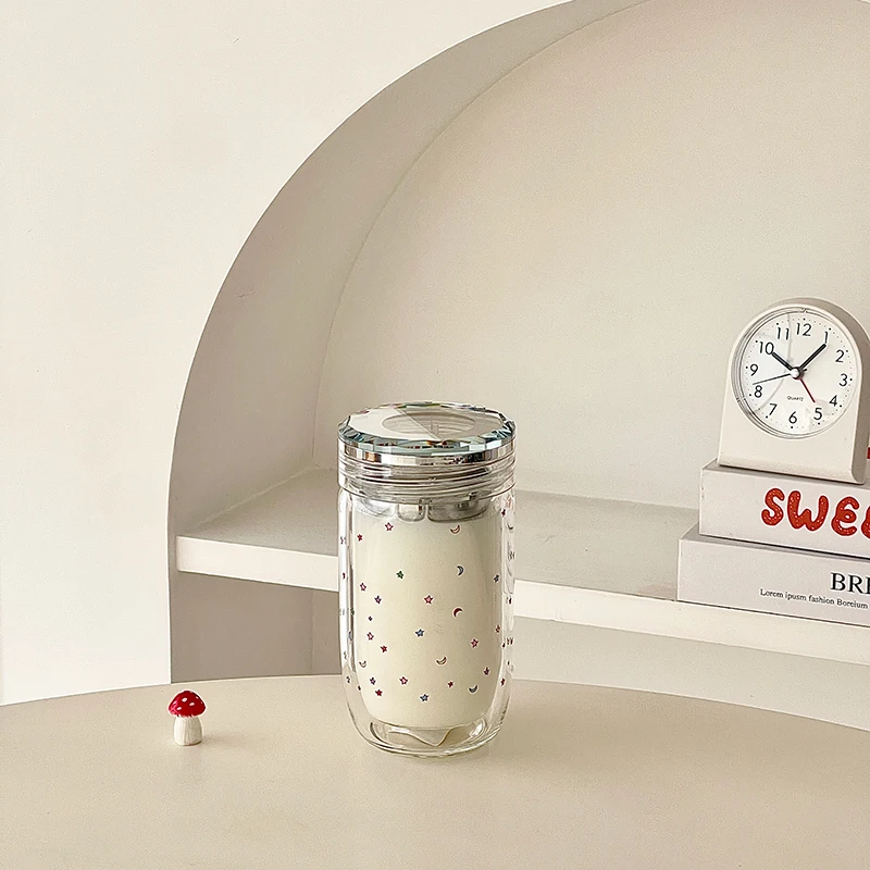 

Двухслойная термоизолированная стеклянная кружка Star с высоким эстетическим качеством, малой вместимостью, для девочек, прозрачная, из высокопрочного боросиликатного стекла