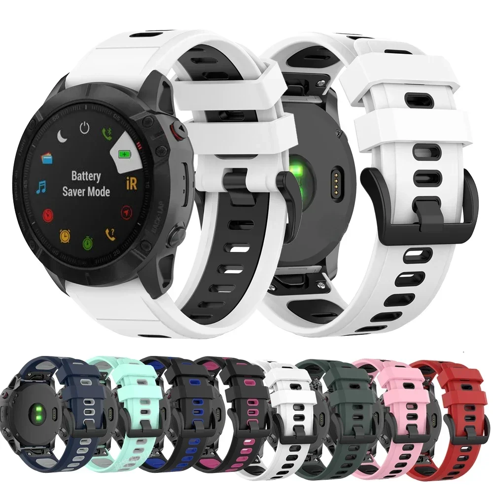20 22 26mm Silicone Watch Band For Garmin Descent Mk2S/Fenix 8 8X 7S pro 6S Pro 5S Plus Quick Release instinct 2S Bracelet Strap