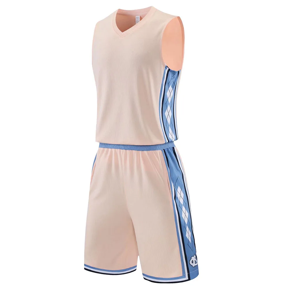 Conjunto de camiseta de baloncesto personalizada para hombre, uniforme de secado rápido, estampado lateral, talla grande, 2 piezas
