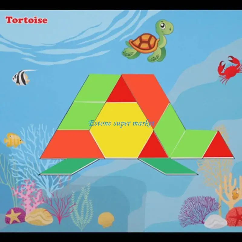 090B Tangram IQ Zabawka edukacyjna Prezent Łamigłówki Magnetyczne bloki ze wzorem