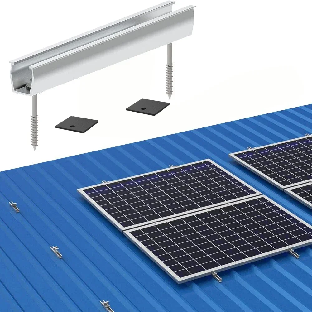 Solar Panel Bracket Fastening Balcony Power Plant, Photovoltaic Trapezoidal Rail, Aluminum Alloy for Trapezoidal Sheet